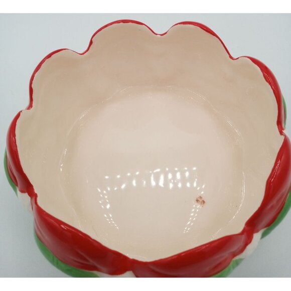 Penguin Holiday Bowl Royal Norfolk Hand-Painted Ceramic Christmas 5.75 Inches - Picture 6 of 16